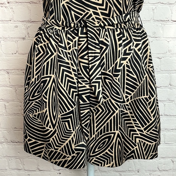 Vintage Tan and Black Belted Swim Romper - Picture 3 of 14